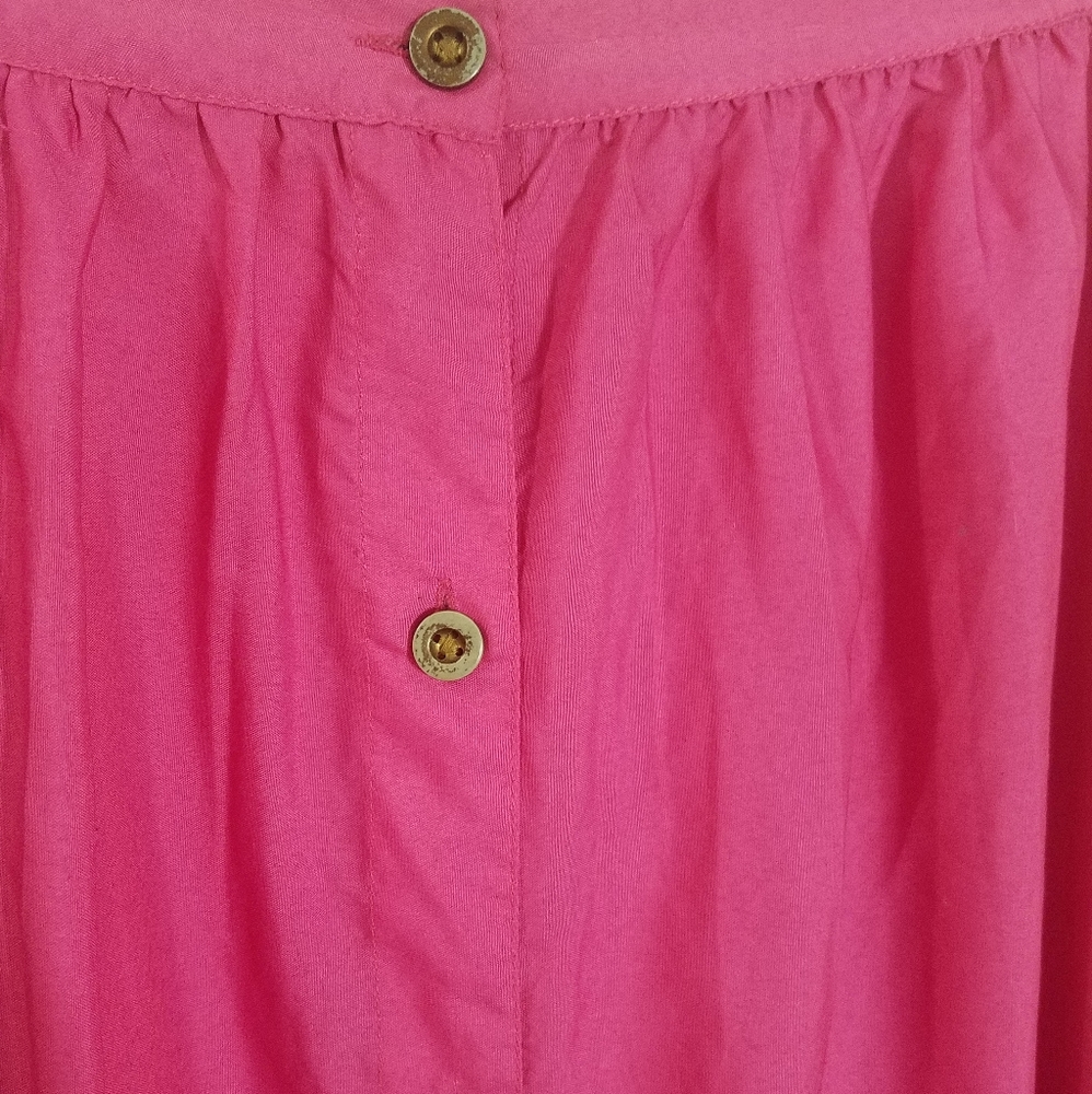 Pink Long Patterned Skirt - Picture 2 of 5